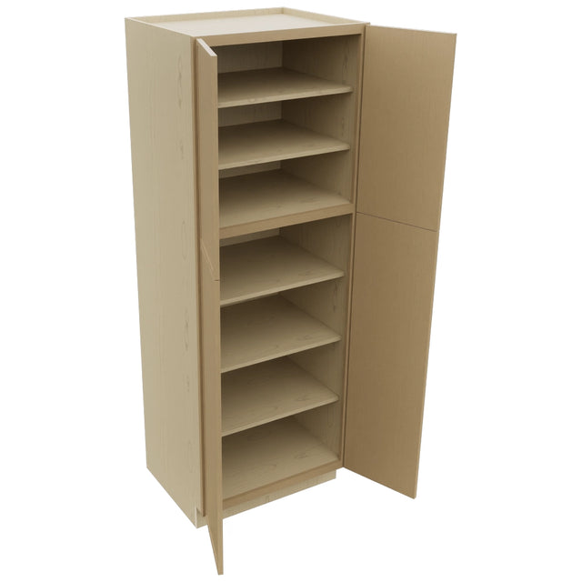 Fabuwood Luna Natural Oak TP361284 Tall Pantry Cabinet, Open View