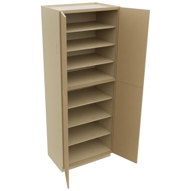 Fabuwood Luna Natural Oak TP362496 Tall Pantry Cabinet, Open View