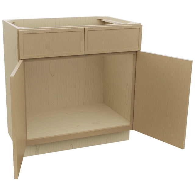 Fabuwood Luna Natural Oak VSB33-34 Vanity Sink Cabinet, Open View