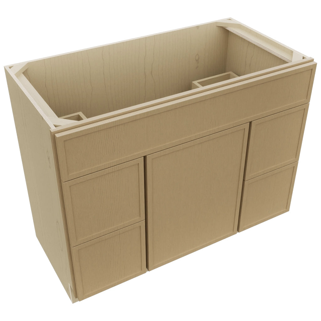 Fabuwood Luna Natural Oak VSD42 Vanity Combo Cabinet, Top View