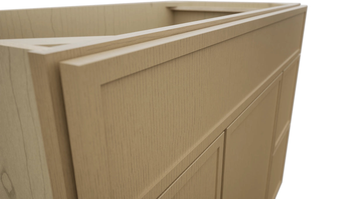 Fabuwood Luna Natural Oak VSD42 Vanity Combo Cabinet, Detail View