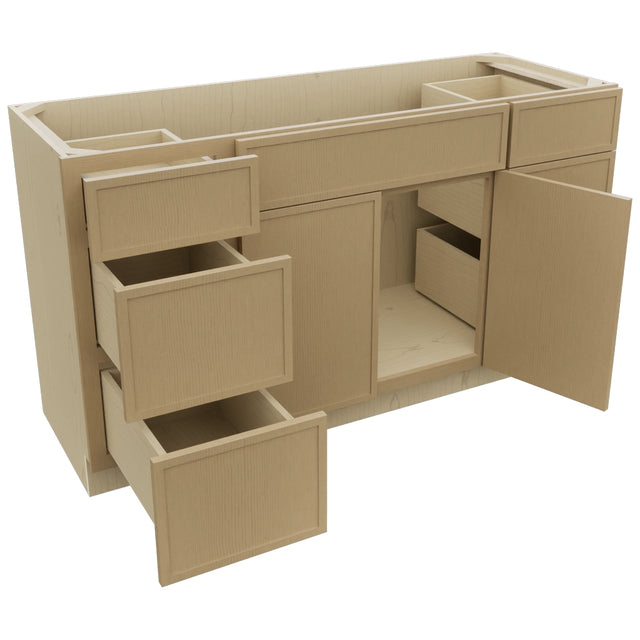 Fabuwood Luna Natural Oak VSD60SINGLE Vanity Combo Cabinet, Open View