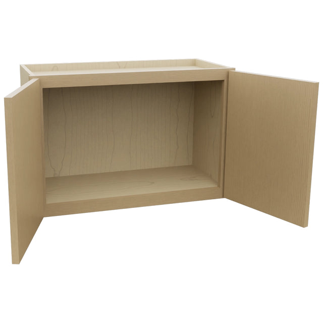 Fabuwood Luna Natural Oak W2718 Wall Standard Cabinet, Open View
