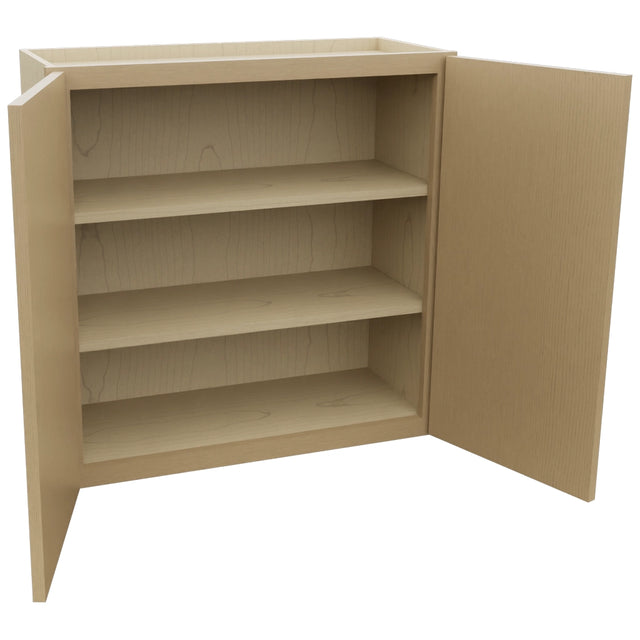 Fabuwood Luna Natural Oak W3030 Wall Standard Cabinet, Open View