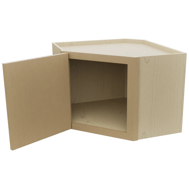 Fabuwood Luna Natural Oak WDC2418 Wall Corner Diagonal Cabinet, Open View