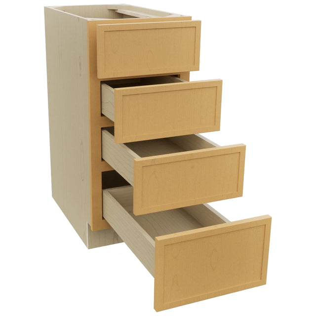 Fabuwood Luna Timber DB15-4 Base 4 Drawers Cabinet, Open View