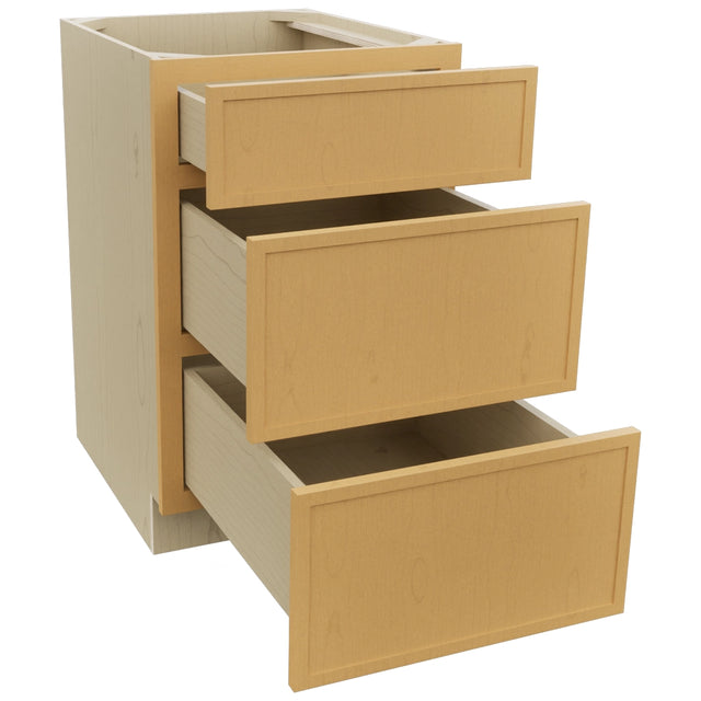 Fabuwood Luna Timber DB21 Base 3 Drawers Cabinet, Open View
