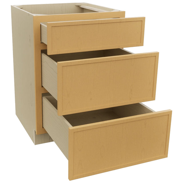 Fabuwood Luna Timber DB24 Base 3 Drawers Cabinet, Open View