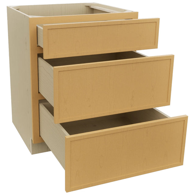 Fabuwood Luna Timber DB27 Base 3 Drawers Cabinet, Open View