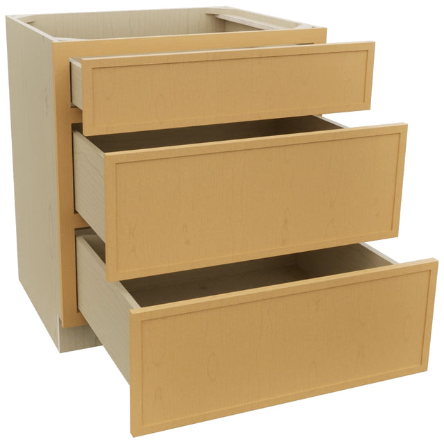 Fabuwood Luna Timber DB30 Base 3 Drawers Cabinet, Open View