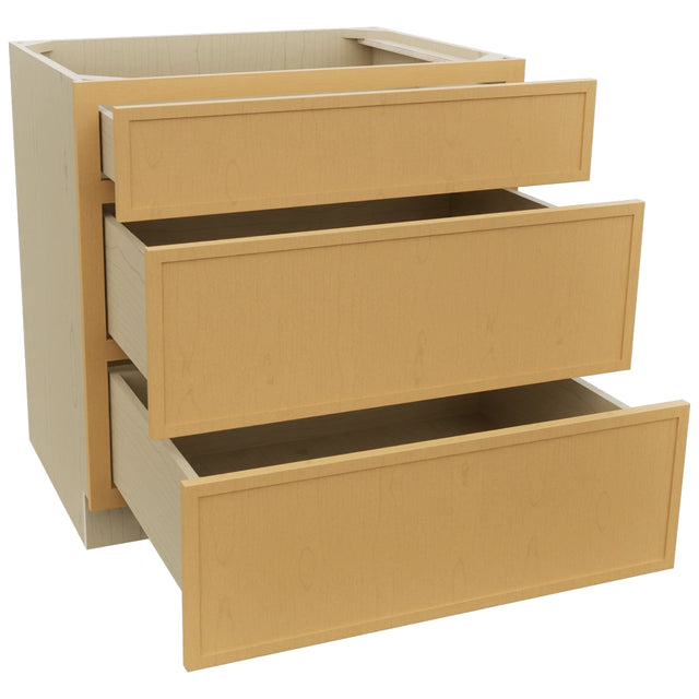 Fabuwood Luna Timber DB33 Base 3 Drawers Cabinet, Open View