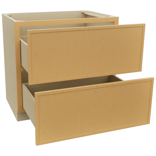 Fabuwood Luna Timber DB36-2 Base 2 Drawers Cabinet, Open View