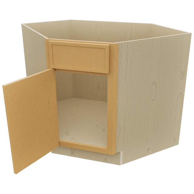 Fabuwood Luna Timber DSB36 Base Corner Diagonal Sink Cabinet, Open View