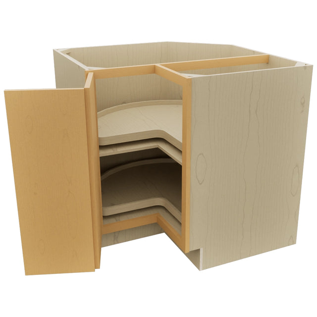 Fabuwood Luna Timber LSB36 Base Corner Lazy Susan Cabinet, Open View