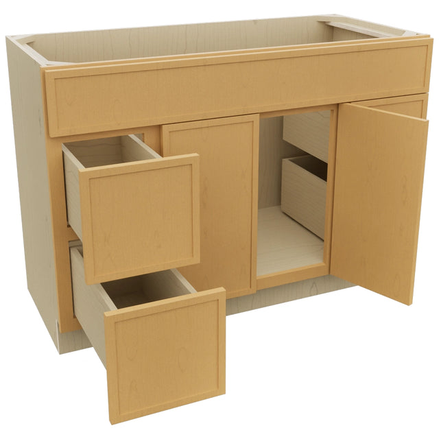 Fabuwood Luna Timber VSD30DR Vanity Combo Cabinet, Open View