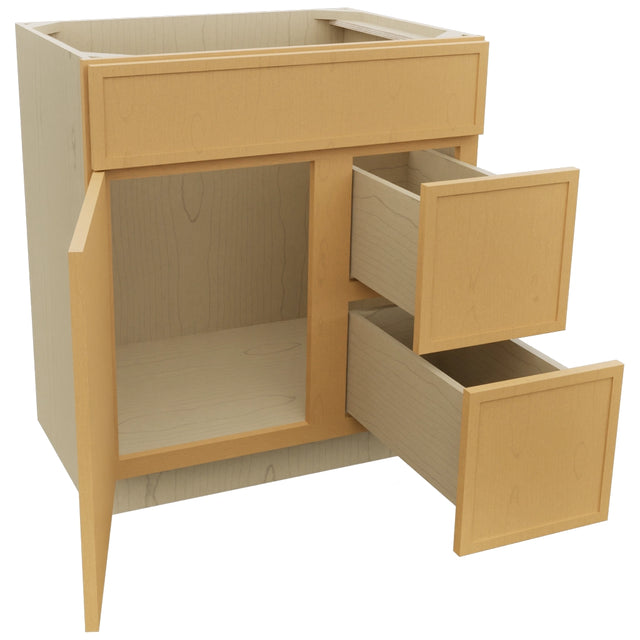 Fabuwood Luna Timber VSD36DR Vanity Combo Cabinet, Open View