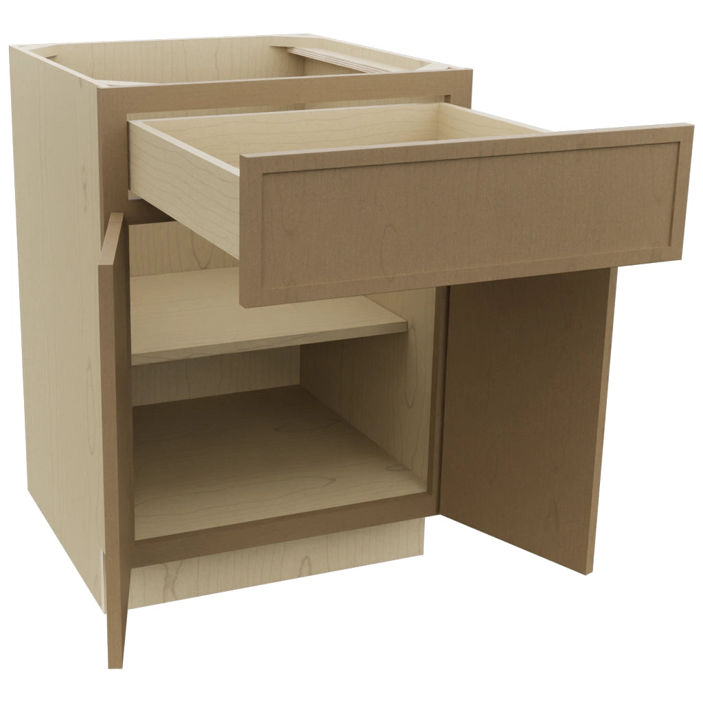 Fabuwood Luna Truffle B24 Base Standard Cabinet, Open View