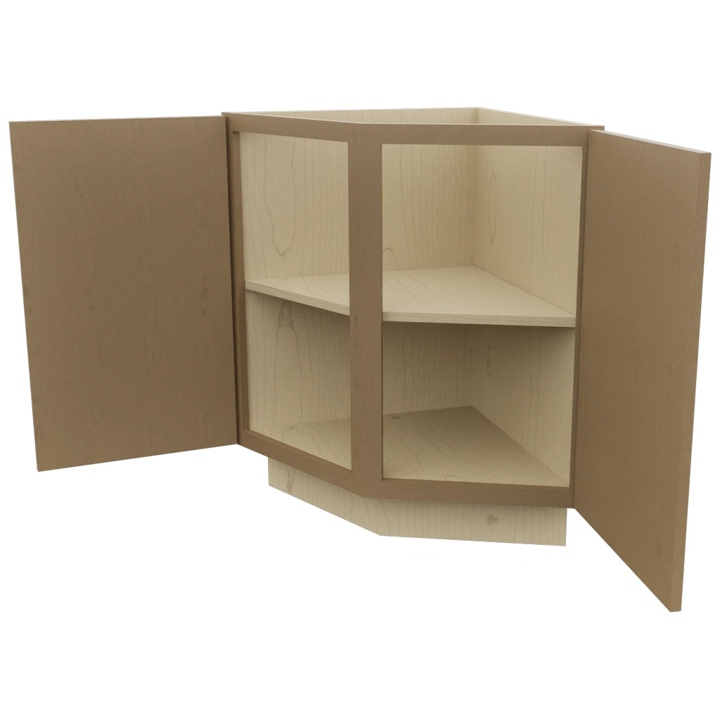 Fabuwood Luna Truffle BRA24 Base Return Angle Cabinet, Open View