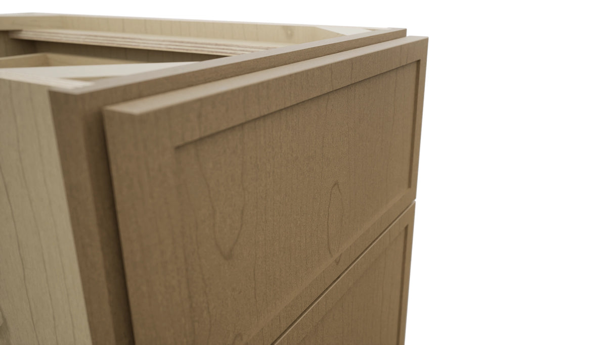 Fabuwood Luna Truffle DB15 Base 3 Drawers Cabinet, Detail View