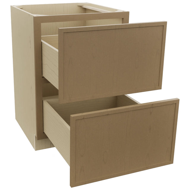 Fabuwood Luna Truffle DB24-2 Base 2 Drawers Cabinet, Open View
