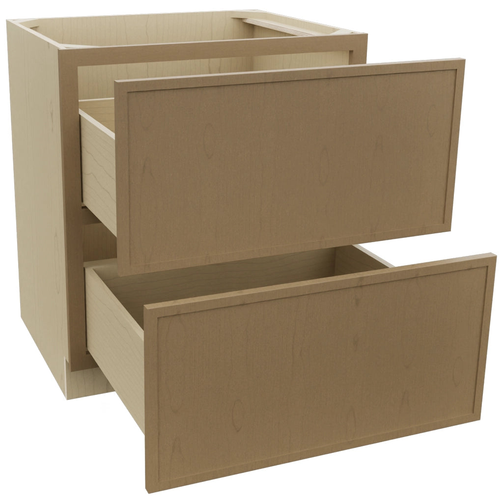 Fabuwood Luna Truffle DB30-2 Base 2 Drawers Cabinet, Open View