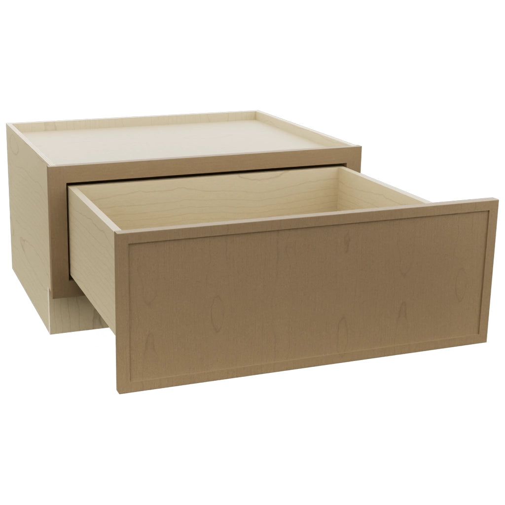 Fabuwood Luna Truffle DBS30 Base Bench Seat Cabinet, Open View