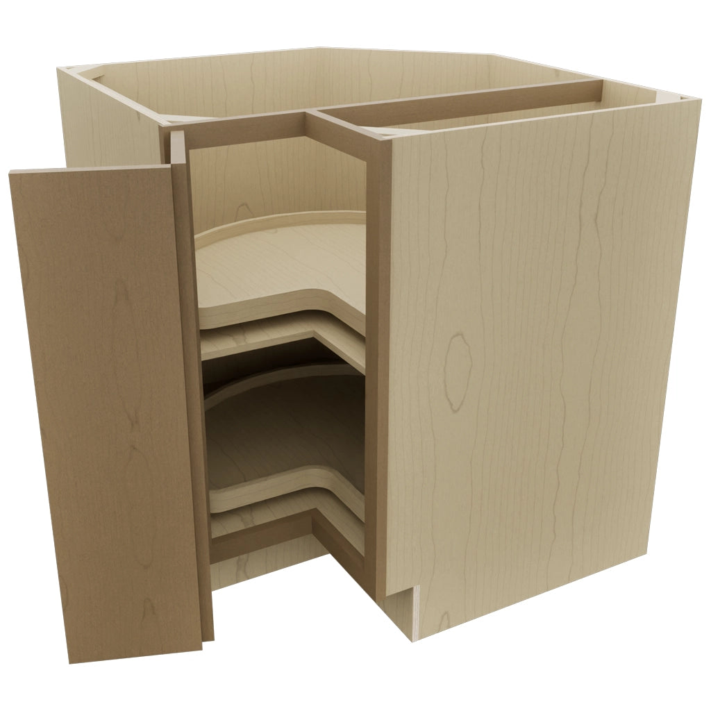Fabuwood Luna Truffle LSB33 Base Corner Lazy Susan Cabinet, Open View
