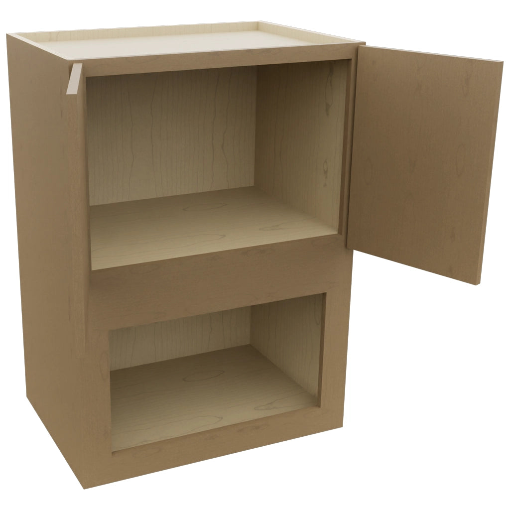 Fabuwood Luna Truffle MC304221 Wall Microwave Cabinet, Open View