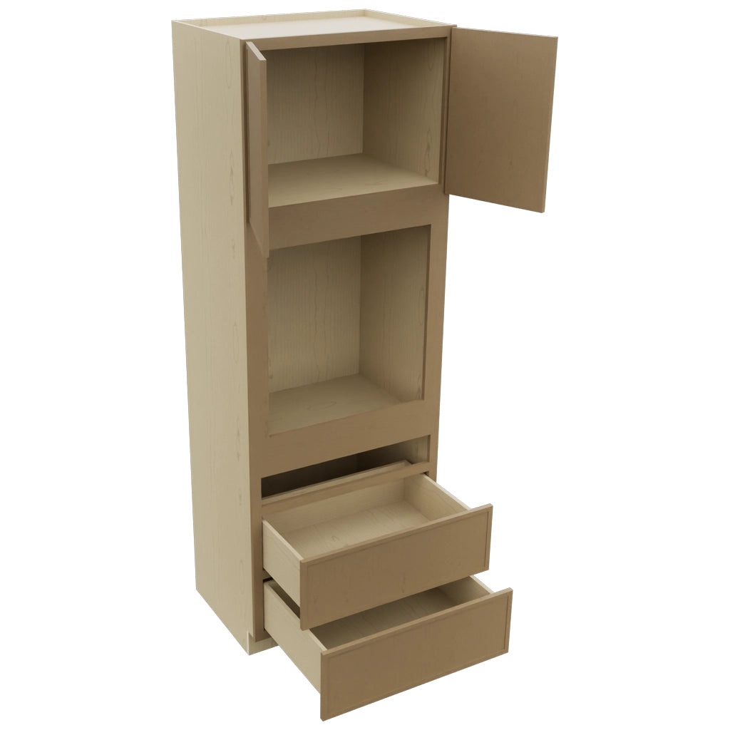 Fabuwood Luna Truffle OC3396C Tall Oven Cabinet Combo, Open View