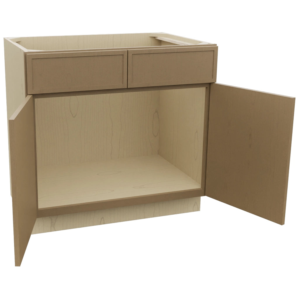 Fabuwood Luna Truffle SB36 Base Sink Cabinet, Open View