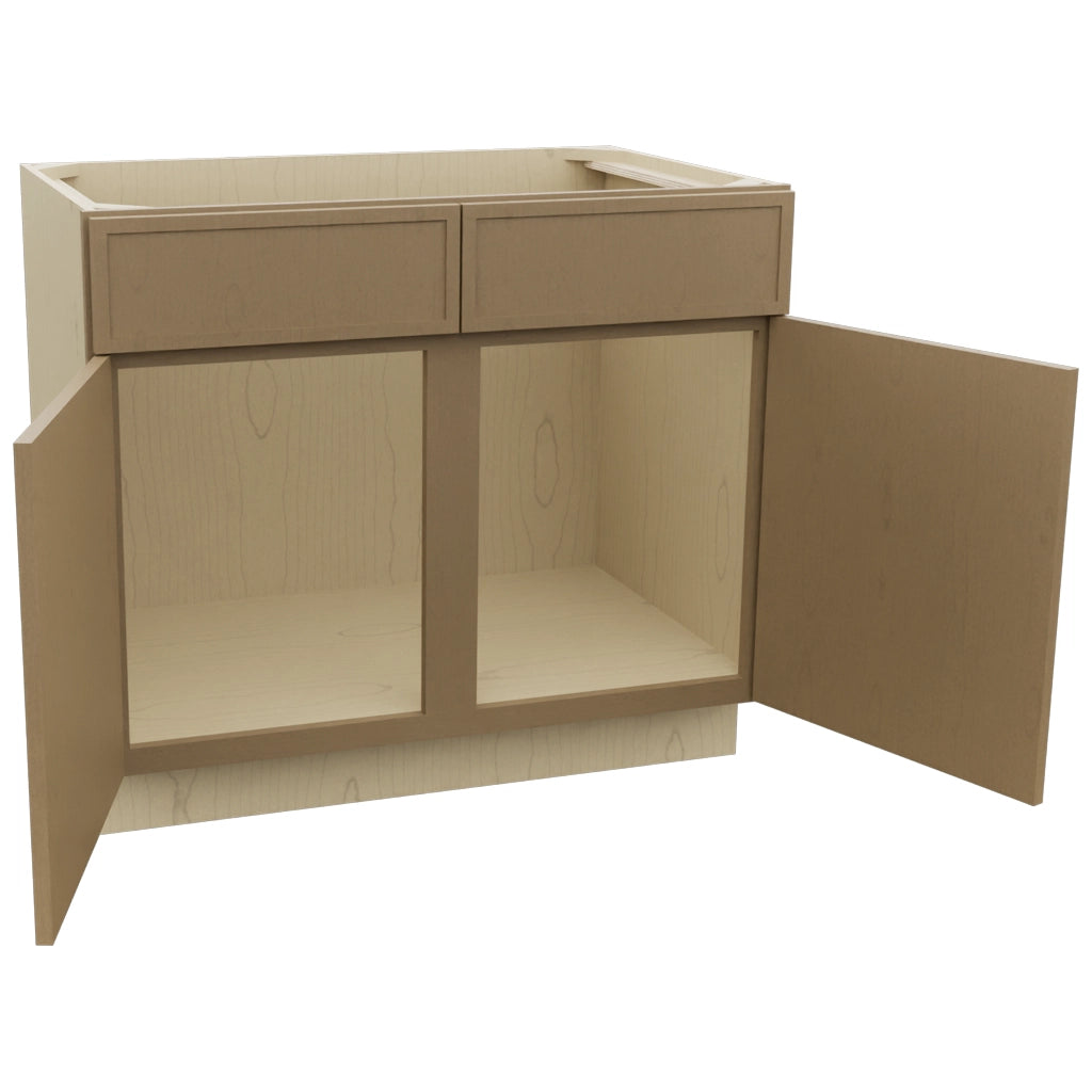 Fabuwood Luna Truffle SB39 Base Sink Cabinet, Open View