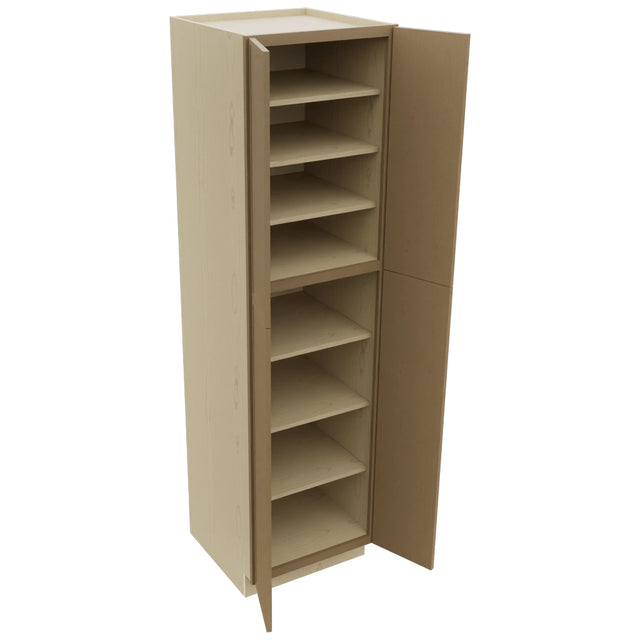 Fabuwood Luna Truffle TP242490 Tall Pantry Cabinet, Open View