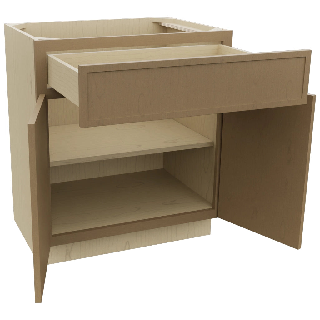 Fabuwood Luna Truffle VB30-34 Vanity Base Standard Cabinet, Open View