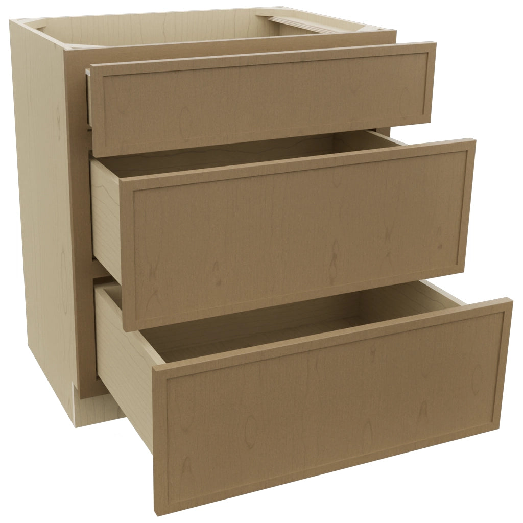 Fabuwood Luna Truffle VDB30-34 Vanity Drawer Cabinet, Open View