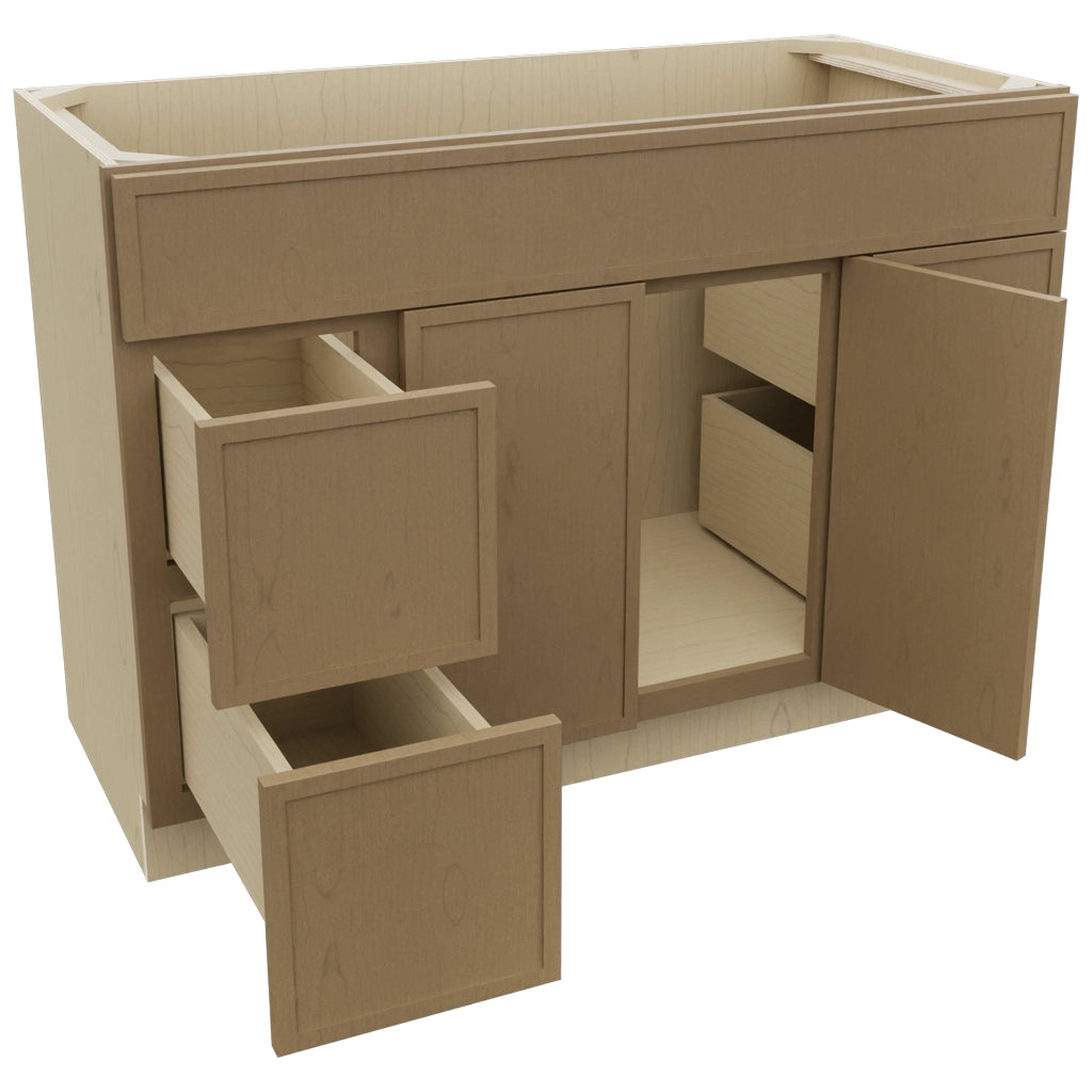 Fabuwood Luna Truffle VSD30DR Vanity Combo Cabinet, Open View