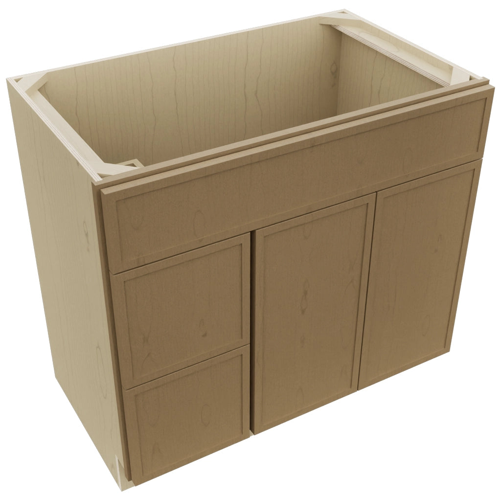 Fabuwood Luna Truffle VSD42 Vanity Combo Cabinet, Top View
