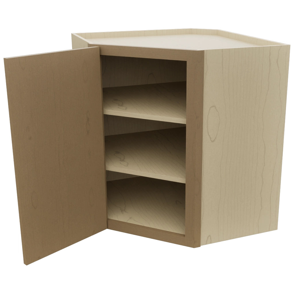 Fabuwood Luna Truffle WDC2730 Wall Corner Diagonal Cabinet, Open View