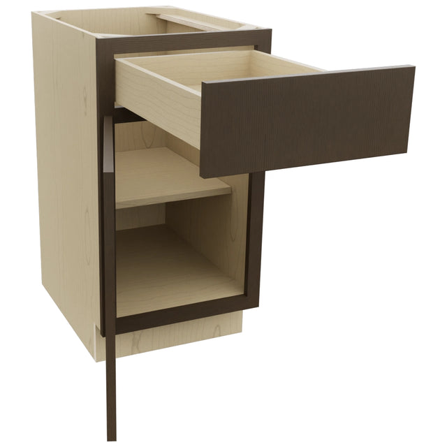 Fabuwood Luxe Canyon Oak B18 Base Standard Cabinet, Open View
