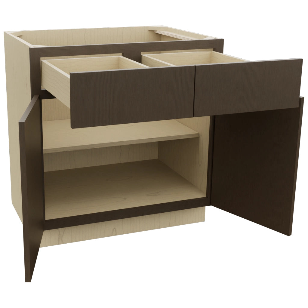 Fabuwood Luxe Canyon Oak B33 Base Standard Cabinet, Open View