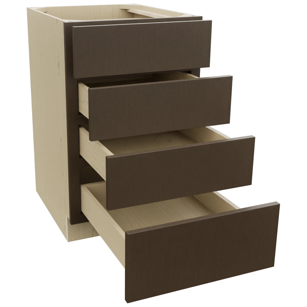 Fabuwood Luxe Canyon Oak DB21-4 Base 4 Drawers Cabinet, Open View