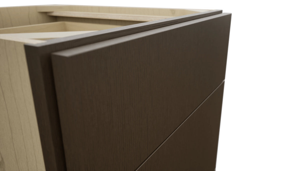 Fabuwood Luxe Canyon Oak DB21 Base 3 Drawers Cabinet, Detail View