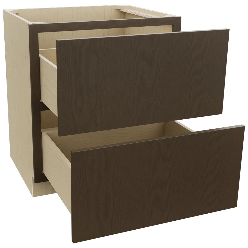Fabuwood Luxe Canyon Oak DB30-2 Base 2 Drawers Cabinet, Open View