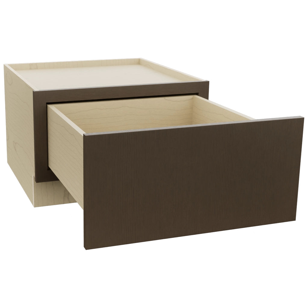 Fabuwood Luxe Canyon Oak DBS24 Base Bench Seat Cabinet, Open View