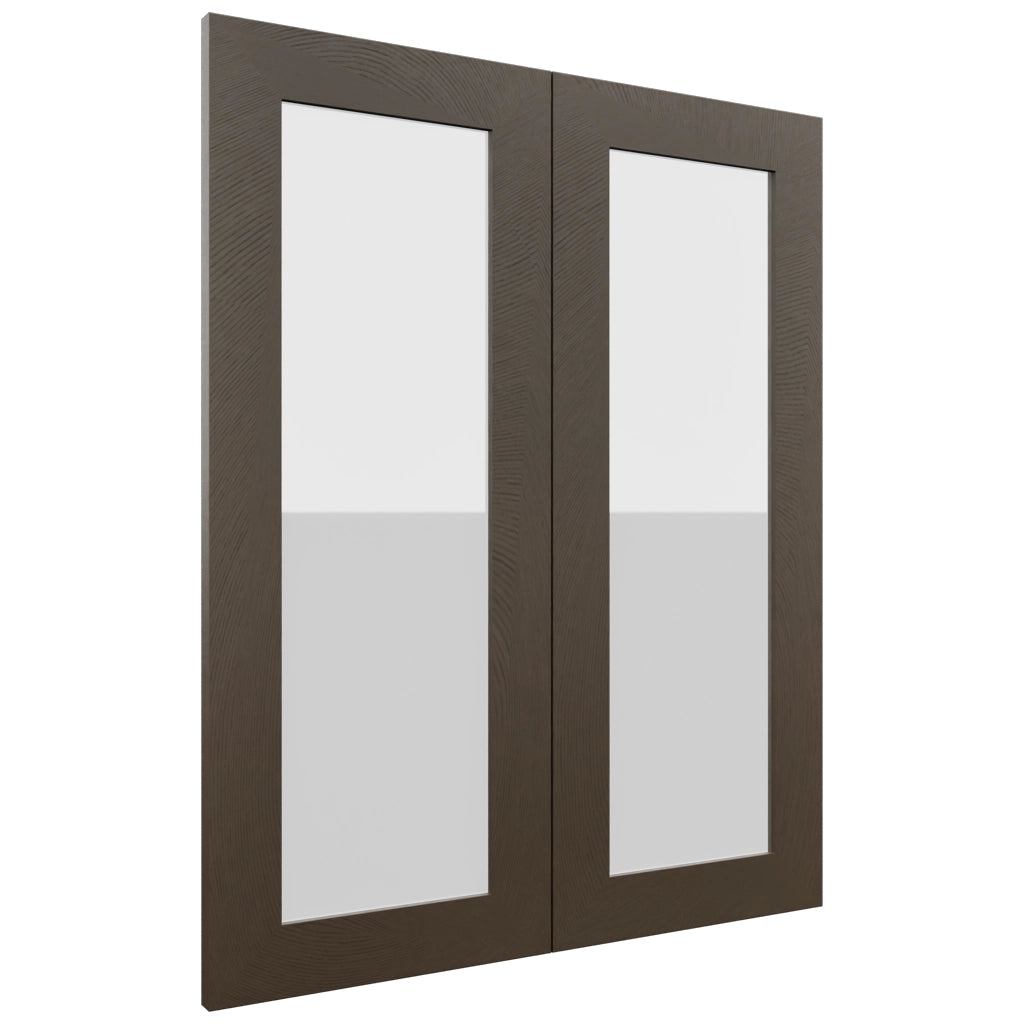 Fabuwood Luxe Canyon Oak DS GDW2430 Wall Glass Door, Front View