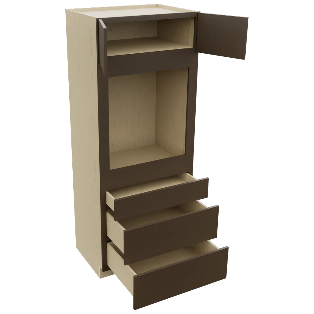 Fabuwood Luxe Canyon Oak OC3384S Tall Oven Cabinet Single, Open View