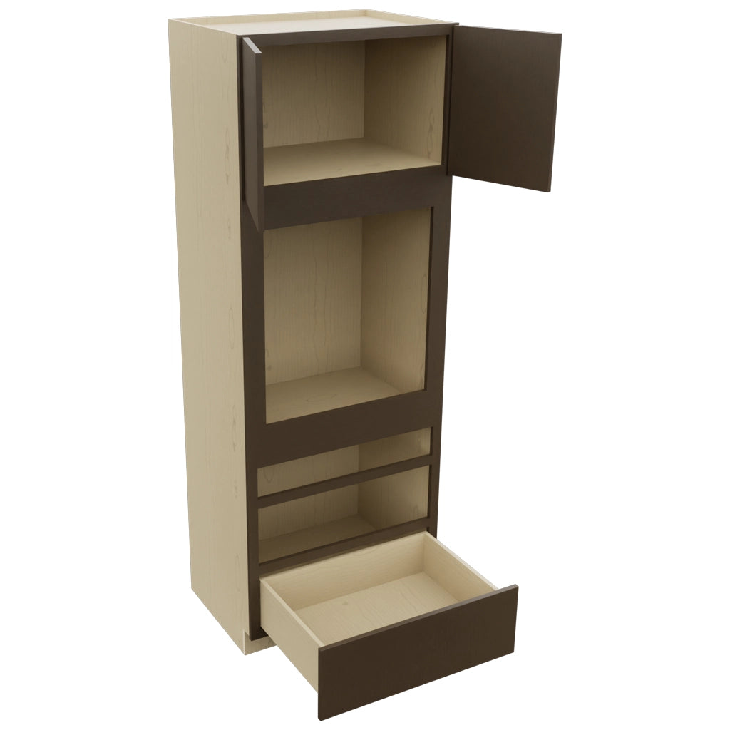 Fabuwood Luxe Canyon Oak OC3393D Tall Oven Cabinet Double, Open View