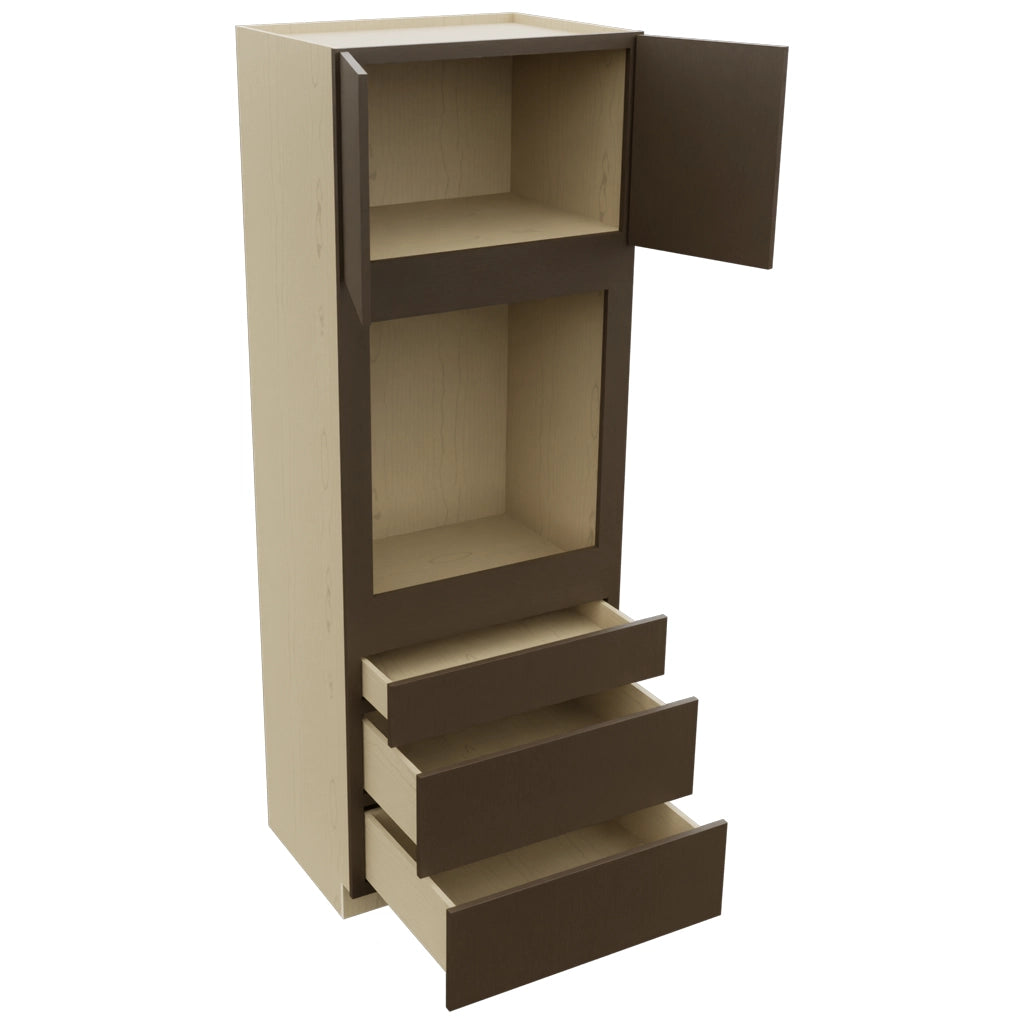 Fabuwood Luxe Canyon Oak OC3393S Tall Oven Cabinet Single, Open View