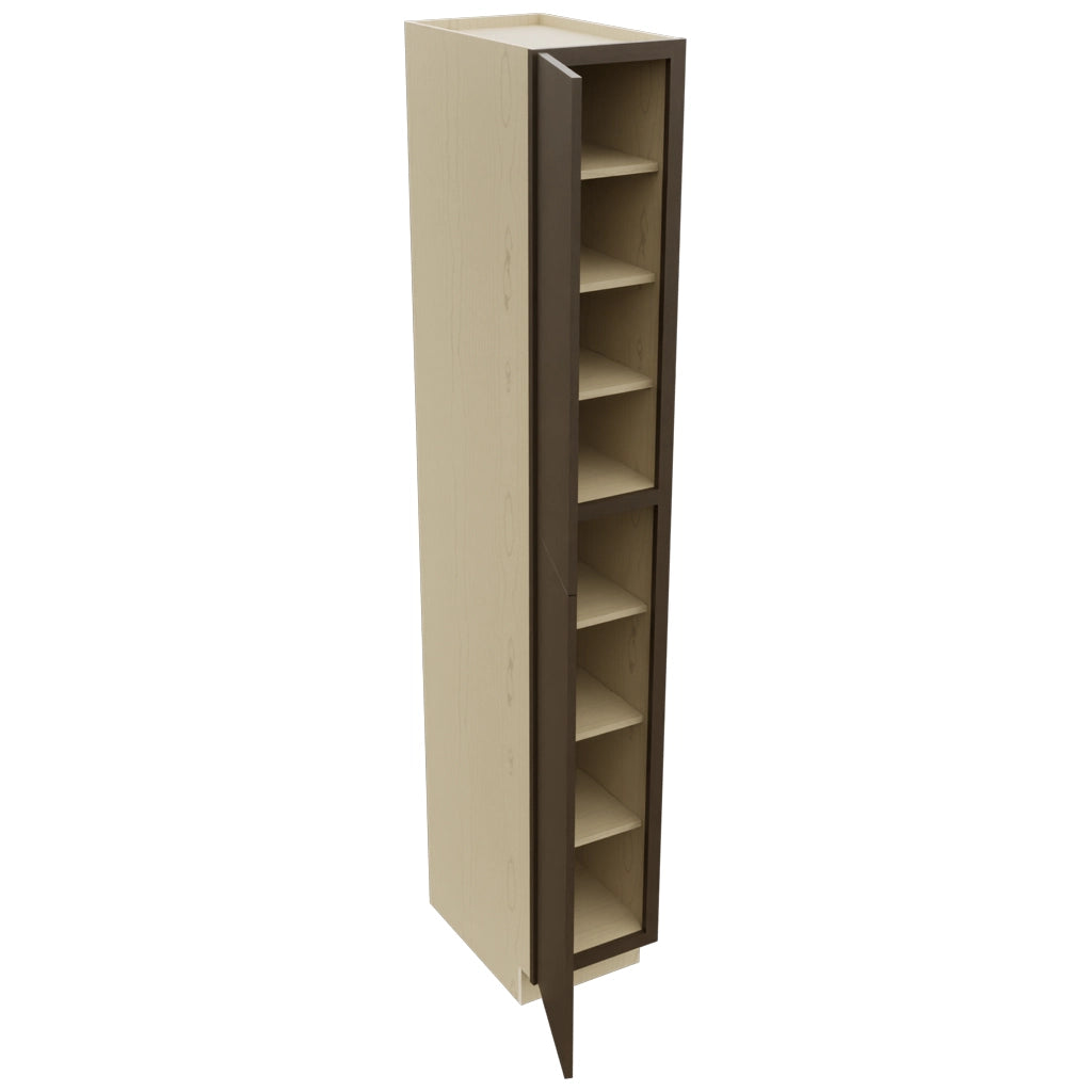 Fabuwood Luxe Canyon Oak TP152496 Tall Pantry Cabinet, Open View