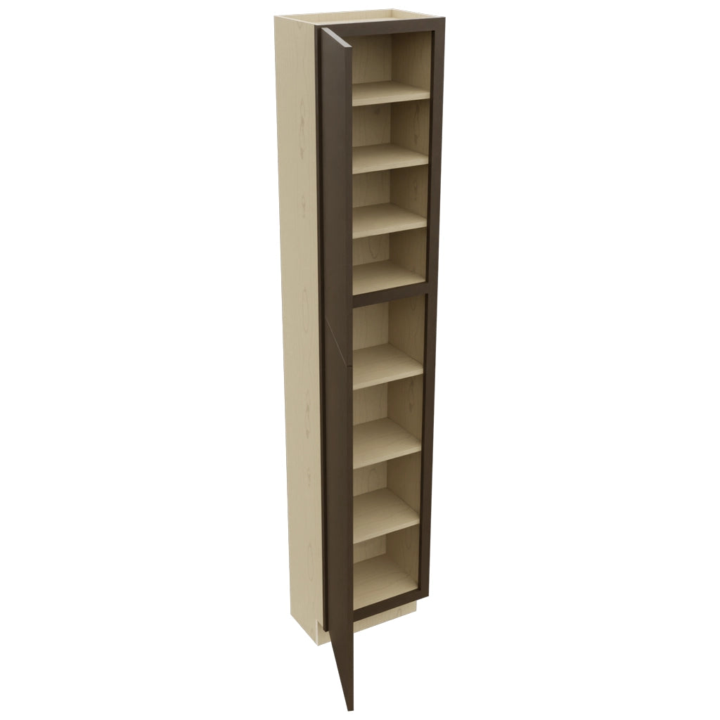Fabuwood Luxe Canyon Oak TP181290 Tall Pantry Cabinet, Open View