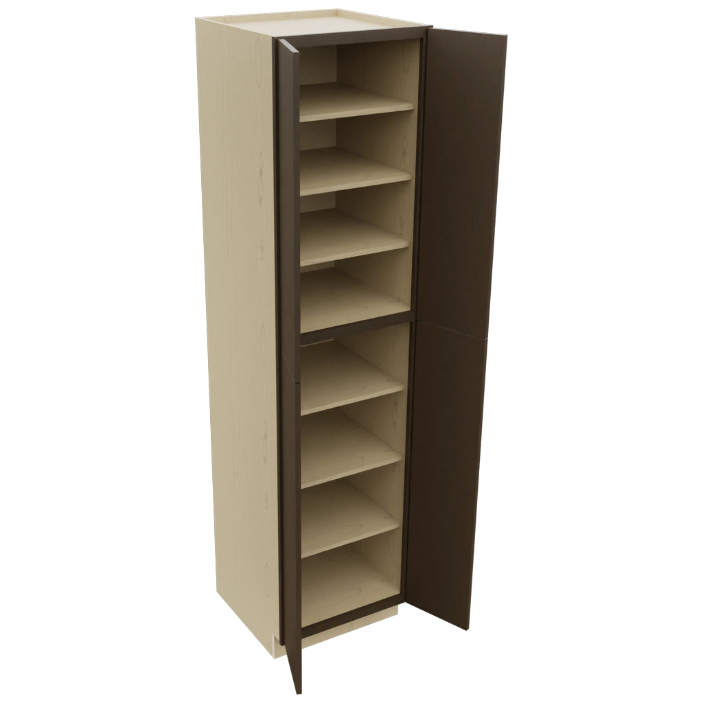 Fabuwood Luxe Canyon Oak TP242496 Tall Pantry Cabinet, Open View